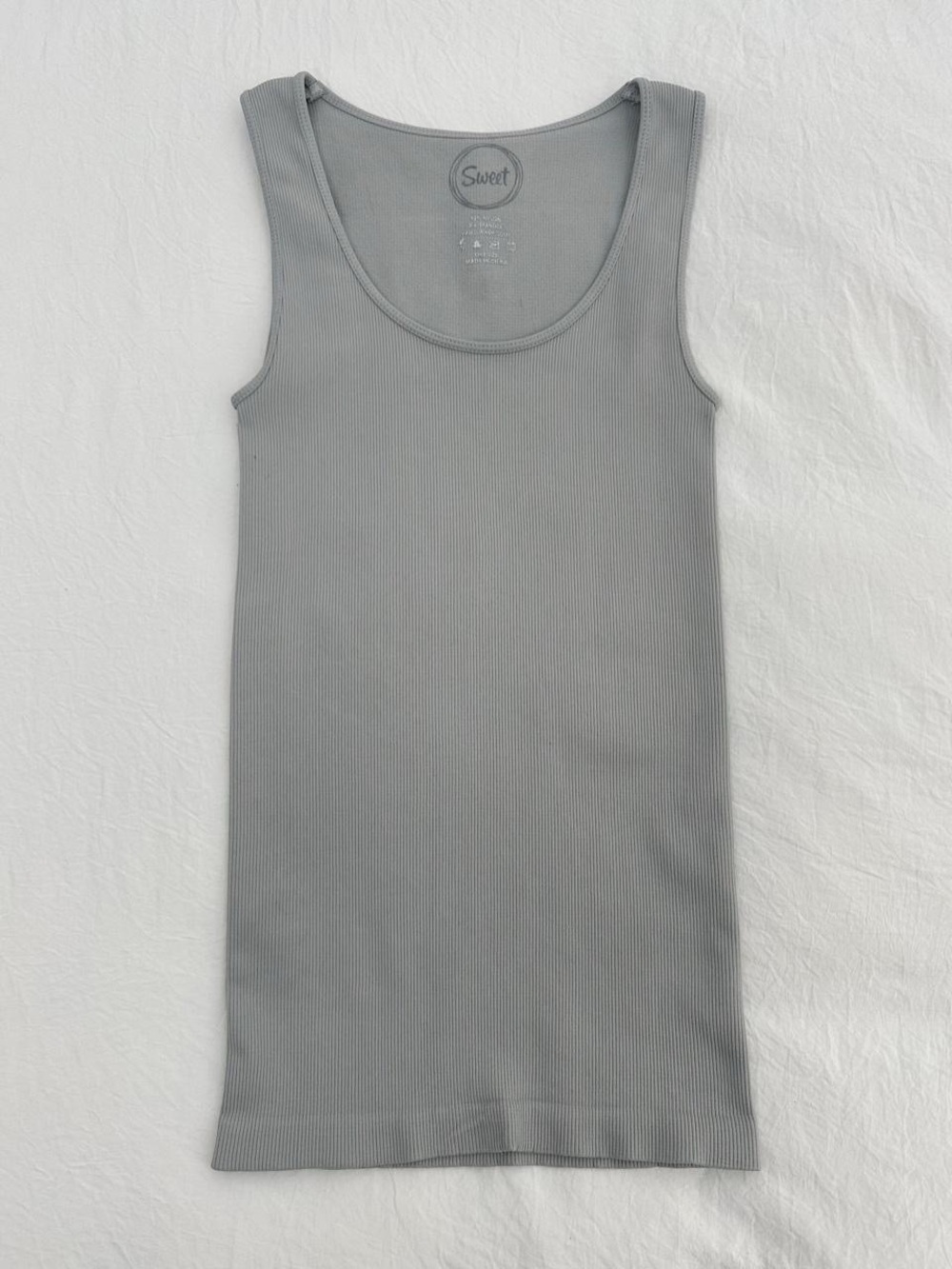 Dove Gray Ribbed Tank - Picture 7 of 7